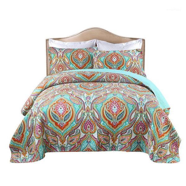 

bedspread printed floral cotton quilts bed cover set embroidery coverlets bed er luxury bedding sets kingsize quilt bedsheet1