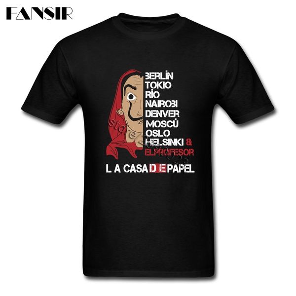 

sport basic style men's t shirts la casa de papel money heist short sleeve 100% cotton round neck t shirt for teenage clothes