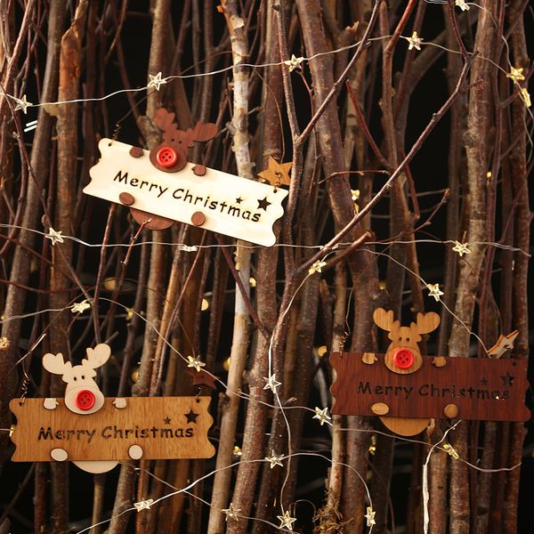 

pendant openwork letter elk 25# xmas christmas tree hanging wooden gift navidad new year decorations 2021