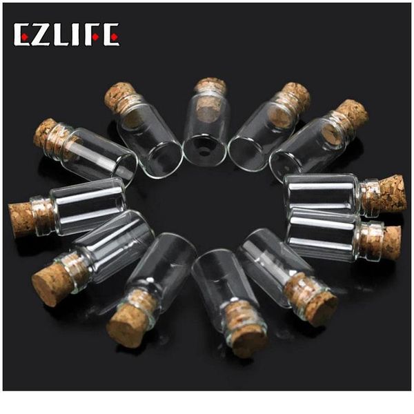 

10 pcs small transparent glass bottle 1ml cork ser bottles diy small glass bottle mini containers bbysim