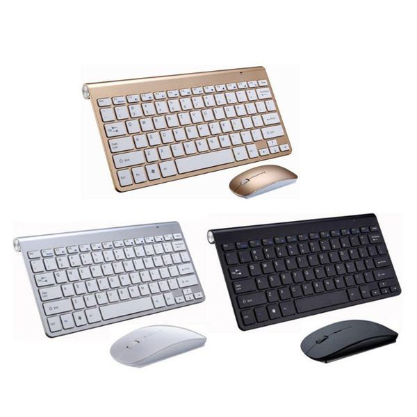 

waterproof 2.4g wireless silent keyboard and mouse set for pc computer smart tv