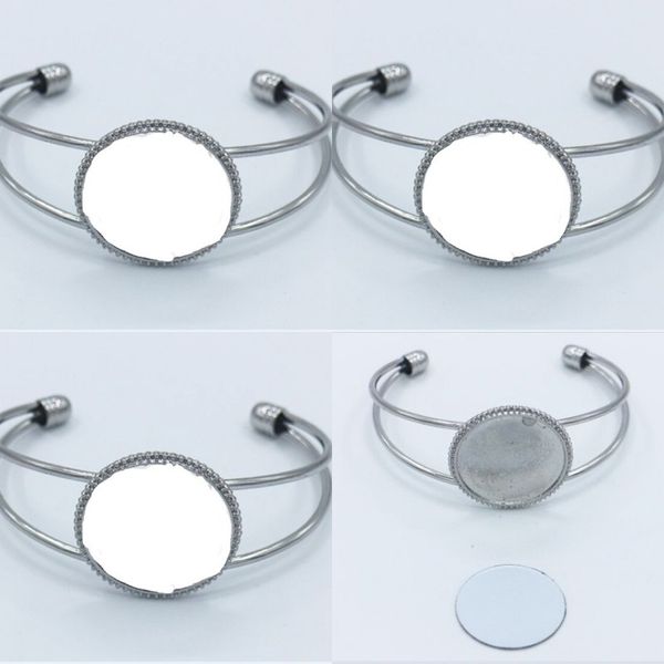 

lady sublimation blank opening chain diy jewelry women thermal transfer printing fashion kirsite charm bracelet 5 8hy j2