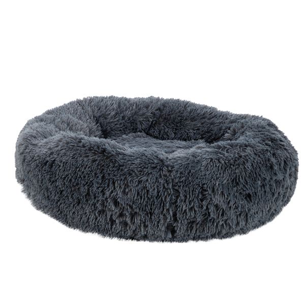 

[hobbyzoo] pet dog cat calming bed warm soft plush round navy suitable for 10kg or below pets.