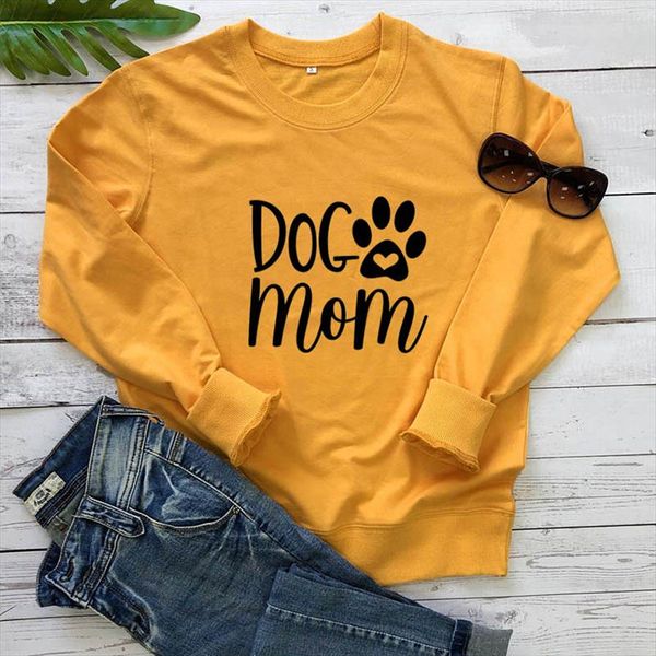 

sweatshirt dog mom printed new arrival womens funny casual cotton long sleeve dog mom pullover sweatshirt lover gift, Black