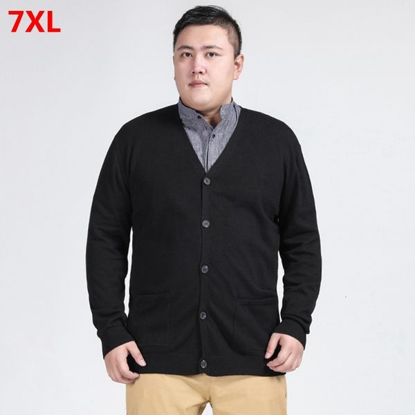 

plus size men's spring youth sweater plus size casual cotton male v-neck cardigan sweater 7xl 6xl