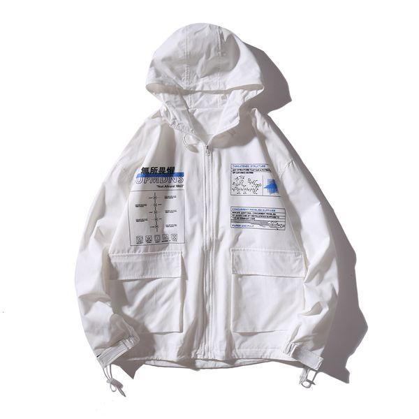 

2019 summer thin windbreaker track jackets men streetwear mens hip hop full zip big pocket coats fashion male, Tan;black