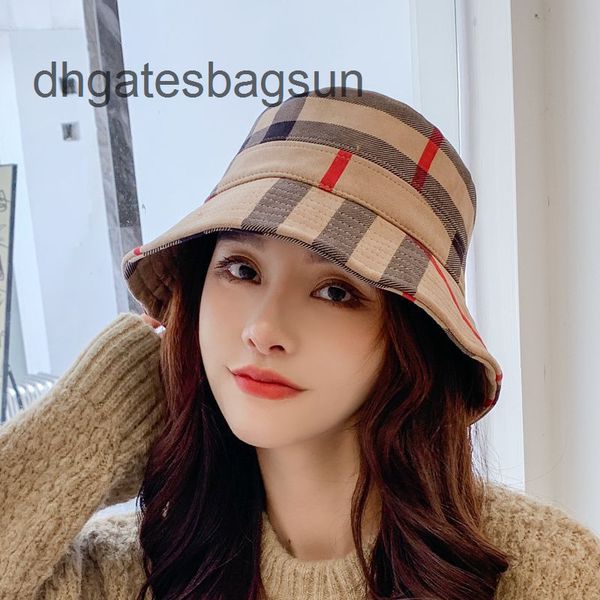 

brand cap carves autumn winter new deerskin velvet checkered fisherman hat women's classic sunshade basin hat outdoor versatile foldabl, Blue;gray