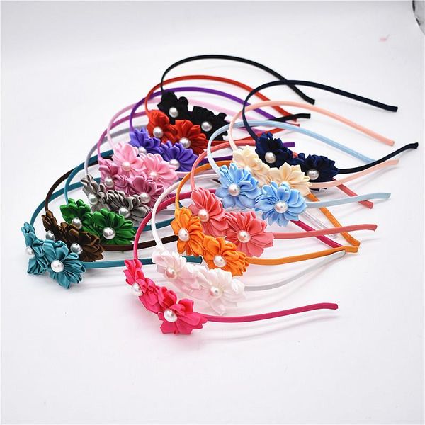 

dhl 200pcs hairband pearl flower hair accessories beautiful hoop hair princess band head of, Slivery;white