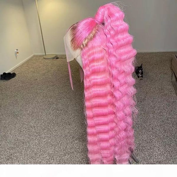 

pink lace frontal wig lace front human hair wigs 180% brazilian remy wavy 613 human hair preplucked lace wigs, Black;brown