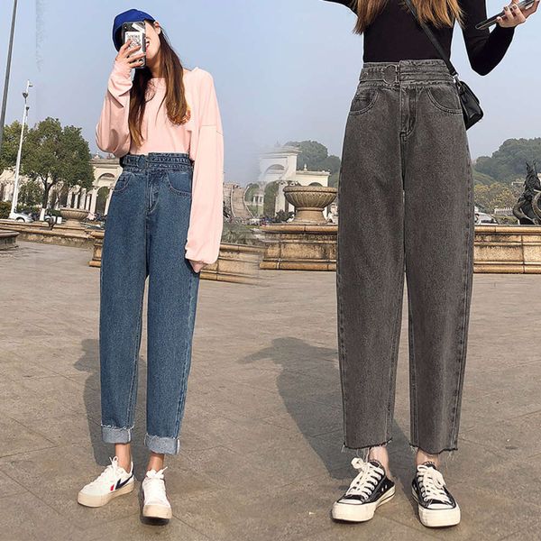 

harlan high waist 9-point women's new slim daddy radish jeans in autumn and winter 2020, Blue