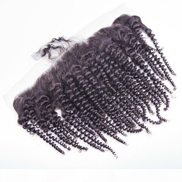 

peruvian hair 13*4 lace frontal closure 13x4 with fast shipping kinky curly human hair ear to ear lace closure bleached knots, Black;brown