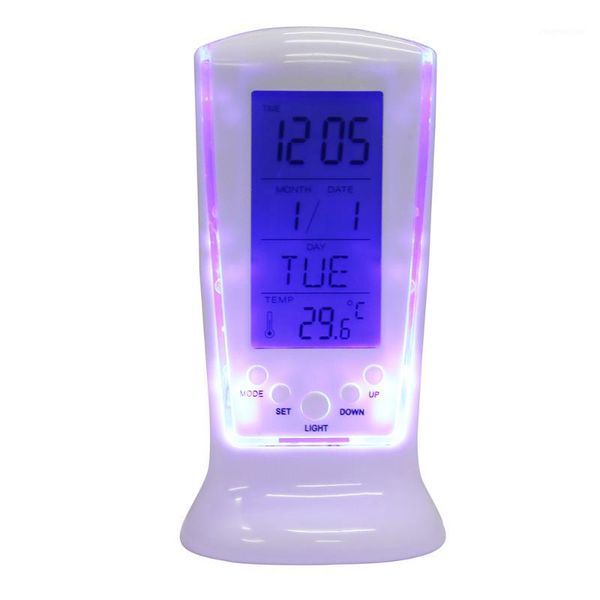 

other clocks & accessories led digital temperature alarm clock plastic luminous timer backlight blue display electronic mute bedside clock1