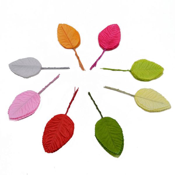 

40pcs nylon plastic leaf green leaves artificial for wedding decoration diy wreath gift craft fake flower