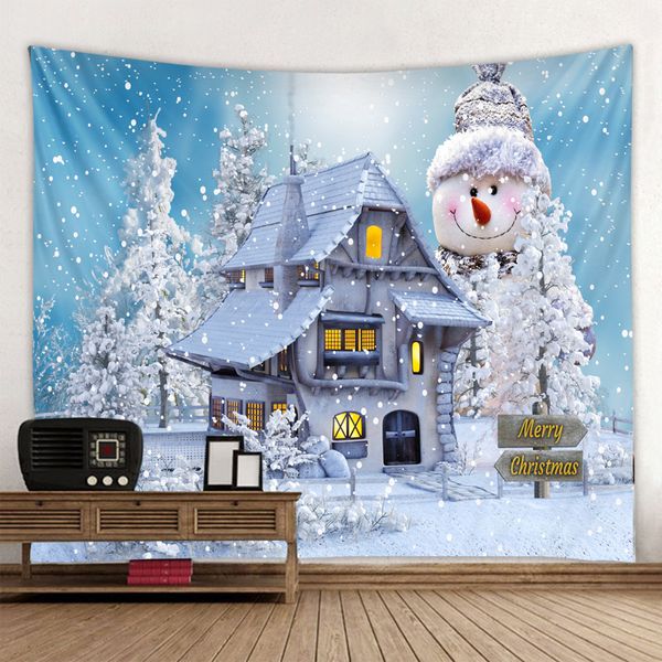 

happy christmas tapestry christmas tree and fireplace warm family wall hanging backdrop home room decoration beautiful gift
