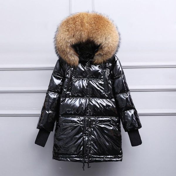 

2019 new european style fashion real fur coat women warm winter fur coat waterproof thick female jacket mink1, Black