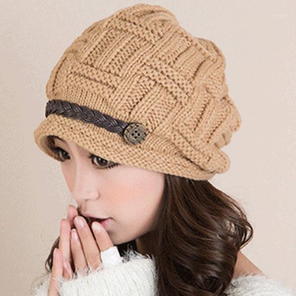 

autumn and winter knitted hats for women thick warm solid casual lady beanies cap skullies hat female knit beanie caps outdoor1, Blue;gray