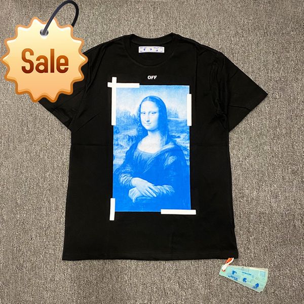 

short summer men's sleeve casual fashion brand off mona lisa short sleeve 21ss, White;black