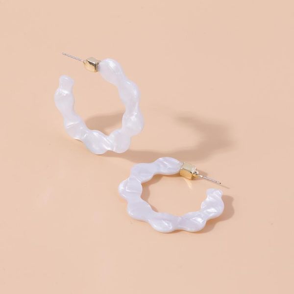 

hoop & huggie fashion big acrylic earrings for women piercing metal pendant unique design jewelry 2021 party aesthetic accessorie, Golden;silver