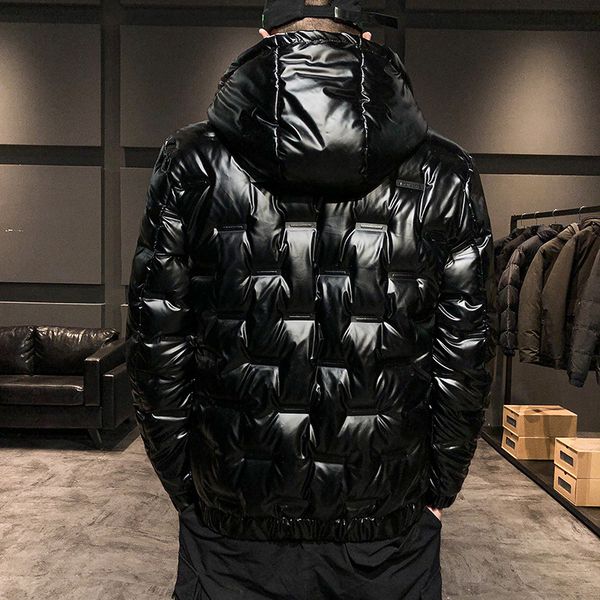 

plus size and jackets winter new casual fashion bomber jacket thick warm men down coats, Black