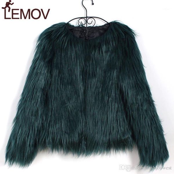 

furry fur coat women fluffy warm long sleeve female outerwear autumn winter coat jacket hairy collarless overcoat zogaa1, Black