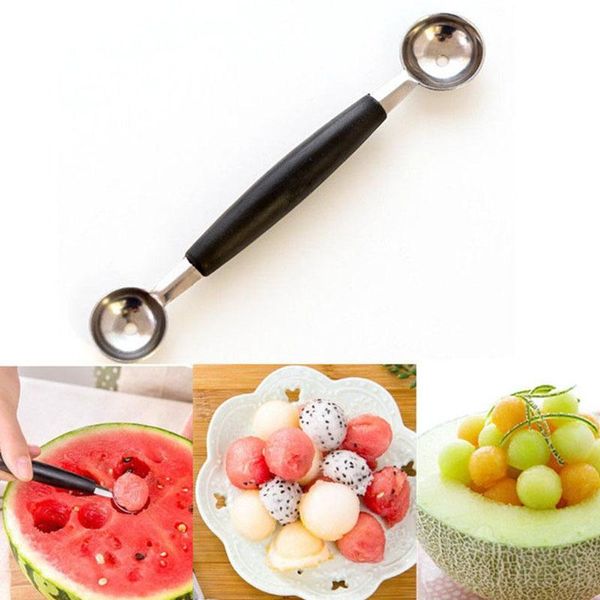 

aihogard stalinless steel dual double end watermelon ice spoon dessert dig ball spoon fruit scoop kitchen cook tool h bbypod