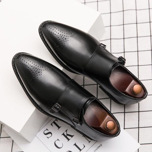

2020 men dress shoes designer business shoes office lace-up loafers casual driving men oxfords party leather1, Black