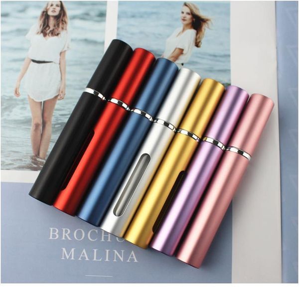 

5ml empty perfume glass bottle refillable aluminum spray makeup atomizer womens atomiser sprayer tra qylclo