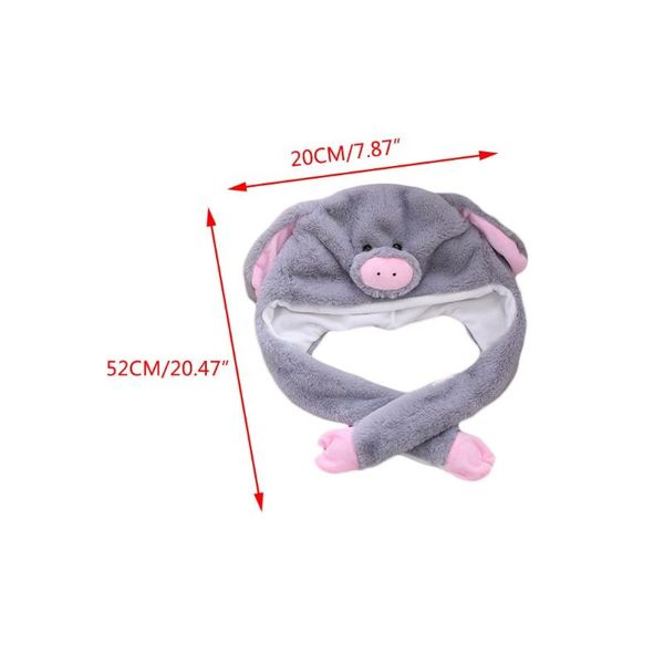 

beanie/skull caps lovely cartoon pig animal plush hat winter warm headgear cap 3d ears headwear j78e, Blue;gray