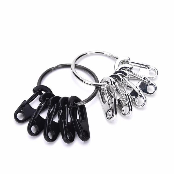 

5 mini d shape carabiners + 1 keychain round key ring set hook buckle outdoor tool for keep keys prevent jlllkz