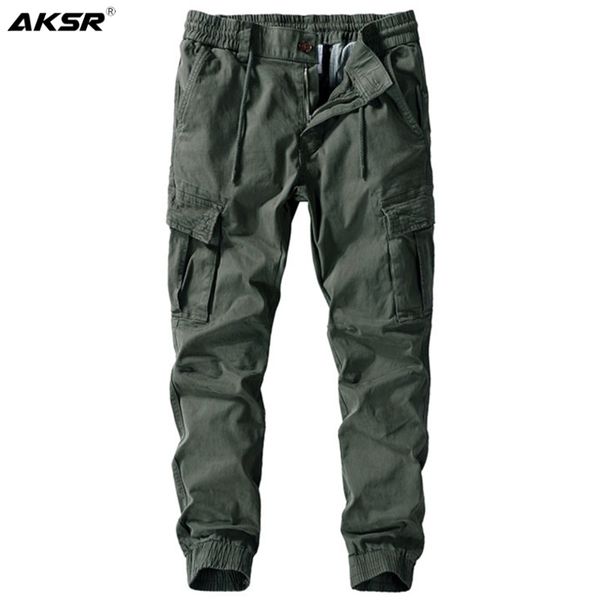 

men's casual cargo joggers pants cotton military joggers pants men streetwear sweatpants drawstring wasit harem pants plus size 201116, Black