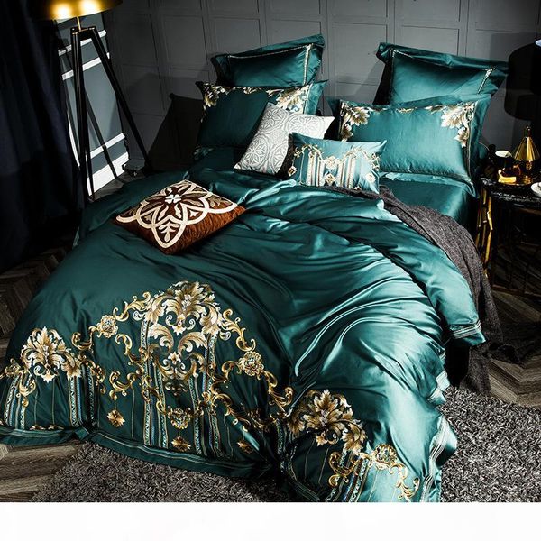 

european luxury 100 long-staple cotton four-piece villa model room tribute satin exquisite embroidery pure cotton beddinglb52809
