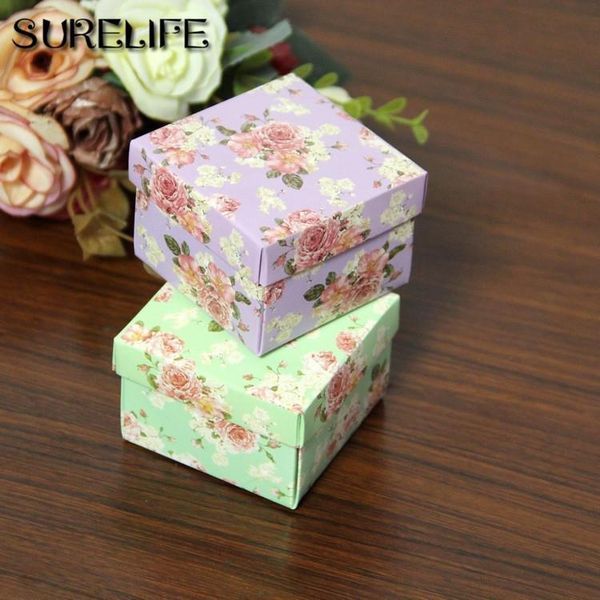 

50pcs chocolate paper gift box flower green purple for birthday wedding party decoration craft diy favor baby shower h jllzbv