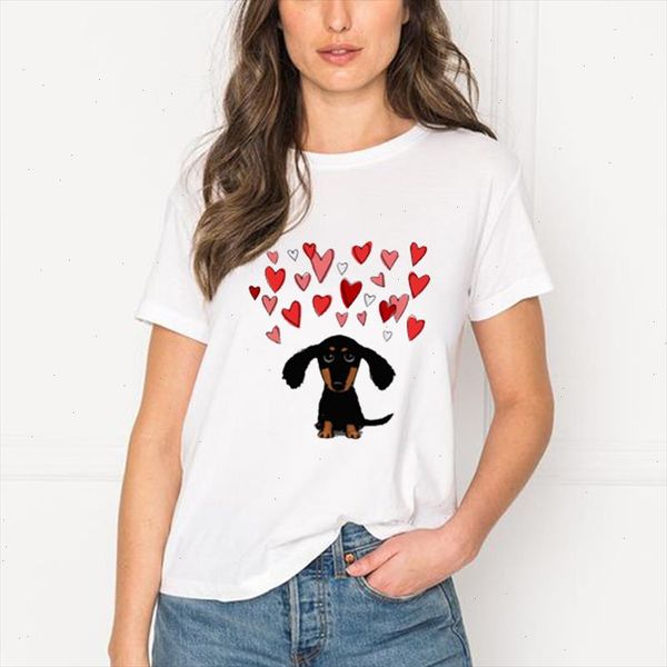 

harajuku kawaii dachshund pug terkel funny t shirt women animal print t shirt white t shirt female casual short sleeves