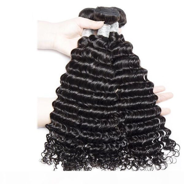 

оптовая 9а малазийского глубокой волны волосы девственница 3 4 5 10 связки необработанного remy человеческих волос пучки cut от одного донор, Black