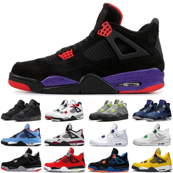 

dropshipping jumpman 4 4s neon black cat men basketball shoes cactus jack bred loyal blue fire red mens trainers sports sneakers size 7-13