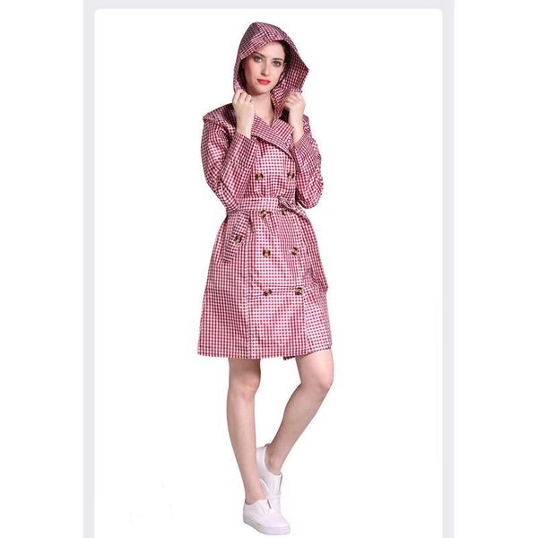 

1pc waterproof women rain trench coat ladies hooded long coats jackets lightweight w bbywsw