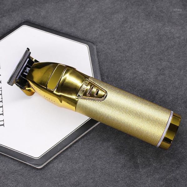 

hair clippers clipper trimmer haircut electric rechargeable barber shaver for men gold metal barbershop shaving t-blade trimming outline1