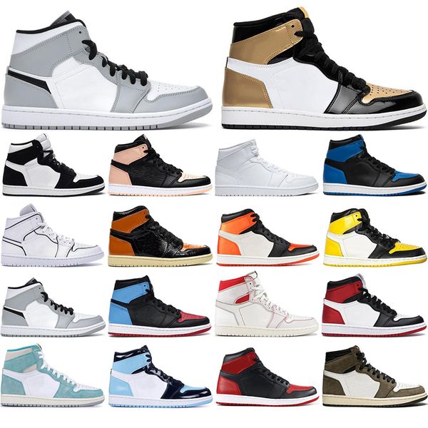 

hot jumpman 1 high og женщин мужские ботинки баскетбола 1s bio hack dark mocha black gold satin-snake tie dye fearless тренеры кроссовки 36