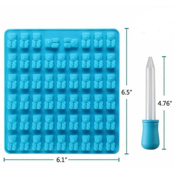 

4 color 53/50 cavity sile gummy bear chocolate mold candy maker ice cube tray jelly moulds with fr jllowl comb2010