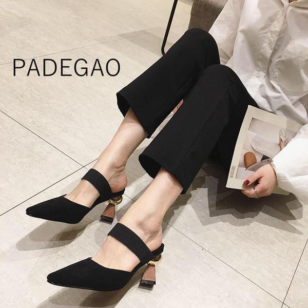 

женская обувь 2020 партия элегантных женщин мулы мода обувь корейскую скольжению luxury, Black