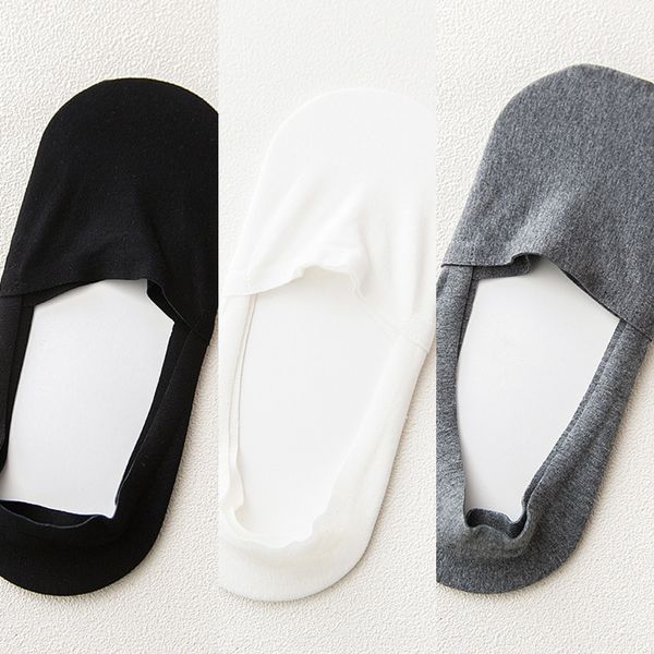 

t02 summer new cotton silicone invisible men's silicone non slip invisible boat socks men's socks gi1rk, Black