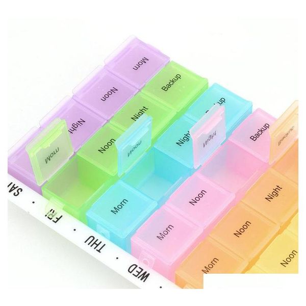 

28 compartments 7 day pill medicine tablet pillbox dispenser organizer case with 28 compartments pill box multicolo qyluit wphome