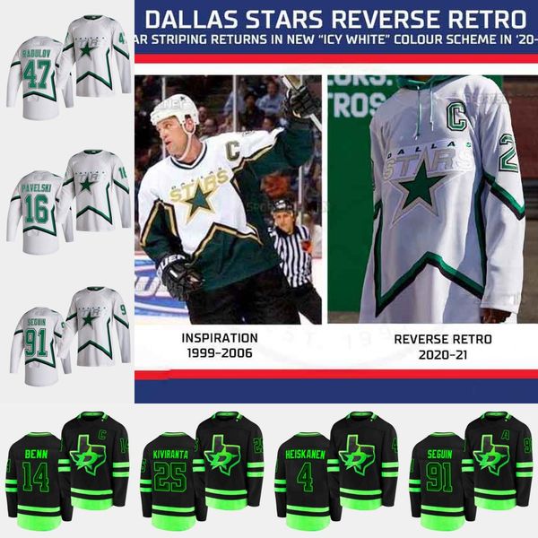 

dallas stars 2021 reverse retro blackout alexander radulov jamie benn jerseys tyler seguin john klingberg joe pavelski bishop hintz gurianov, Black