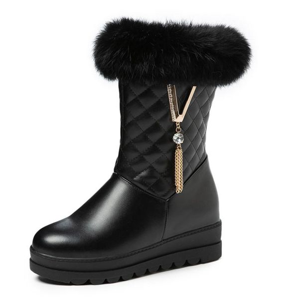 

women's winter snow boots new 2020 warm fur plush ankle boots women shoes black white pink flats short casual shoes lady