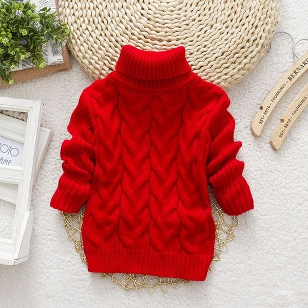 

christmas sweater knitted kids winter clothes turtleneck knitted clothes warm autumn boys girls pullover knitted kids sweater 201109, Blue