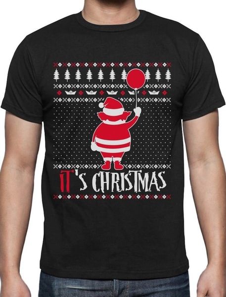 

men's fashion it's christmas clown ugly xmas sweater holiday party t shirt gift idea funny cotton tee sport hooded sweatshirt hood