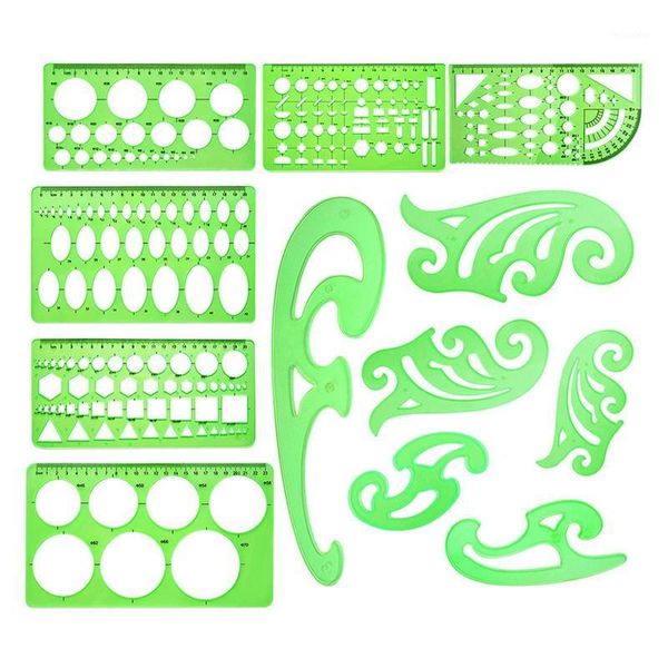 

gift sets -12 pcs geometric drawing stencil measuring rulers french curve templates for studying drafting1