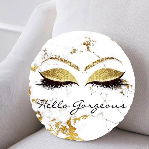 

cushion/decorative pillow trendy sparkly hello gorgeous marble eye lash round throw case cushion cover velvet decorative sofa chair pillows