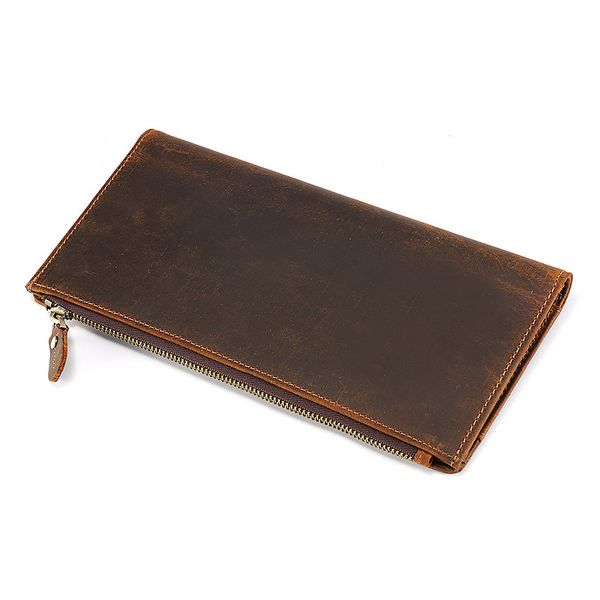 

hbp trade wholesale horse skin long wallet retro business long skin chuck layer wallet buckle, Red;black