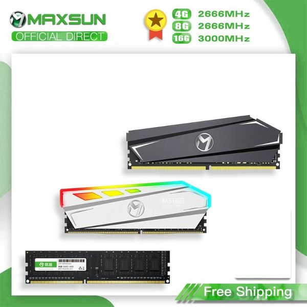 

rams maxsun ram ddr4 3200mhz 4gb 8gb ddr3 2666mhz memoria dimm 1.2v 288pin 16gb intel/amd deskmemory with heat sink